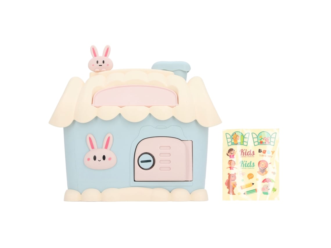 Ats-caja Fuerte De Dinero Juguete Conejo Cute, Banco Para Niños, Caja De Ahorros Multifuncional, Portaminas Decoratsivo Azul