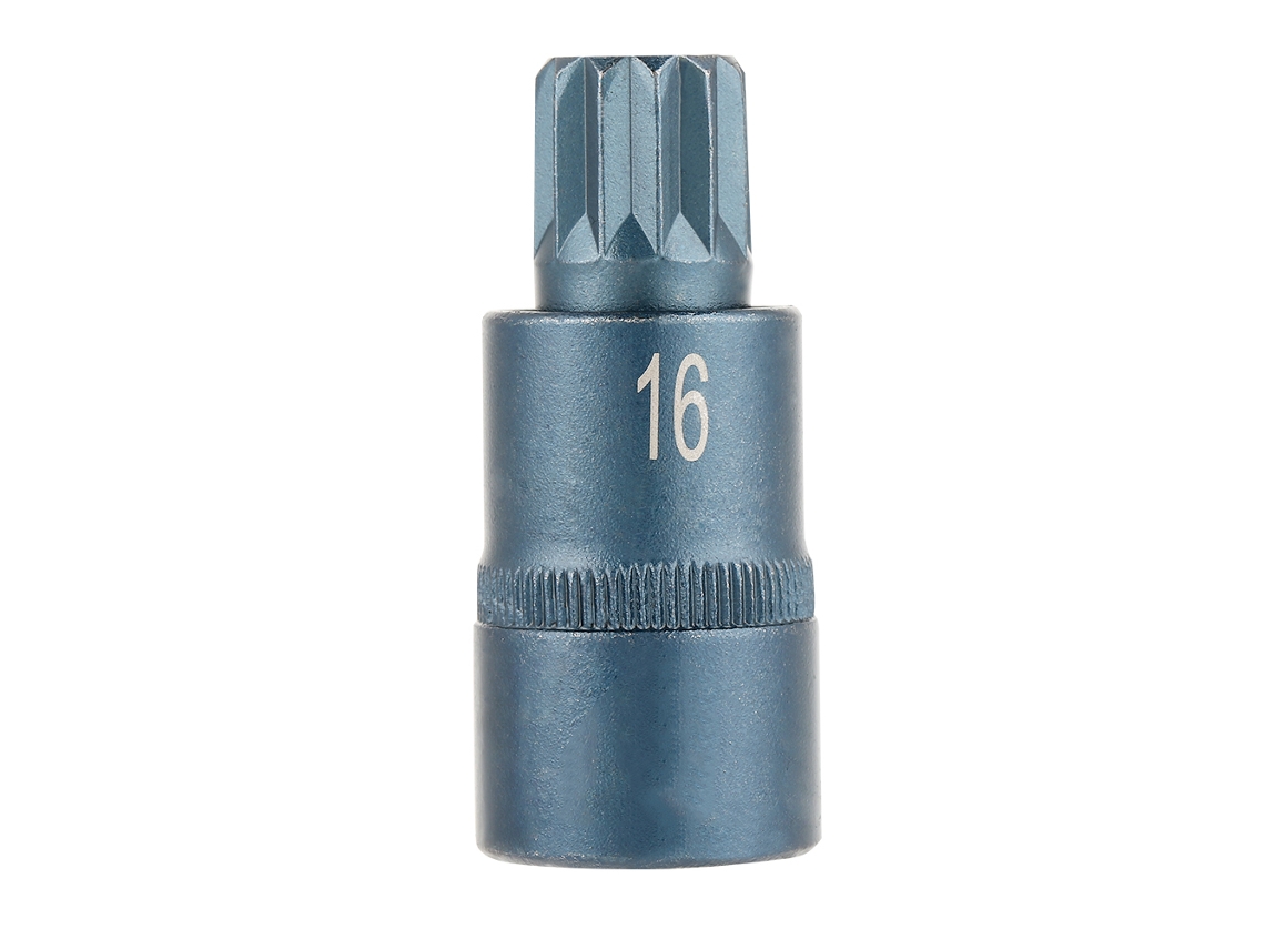 Fenda de chave elétrica 12 pontos estrela encaixe 1/2'' 50mm aço s2 conjunto ferramenta m16 S/MARCA