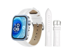 Bracelete Para Huawei Watch Fit 4 Pro / Fit 4 / Fit 3 - Couro - Fivela De Pino - Textura De Bambu (20mm) Branca