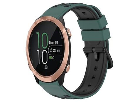 Correa De Reloj Inteligente Para Garmin Forerunner 645 Music 20Mm Correa De Reloj De Silicona Porosa De Verde Oliva-Negro VENISYMLIS