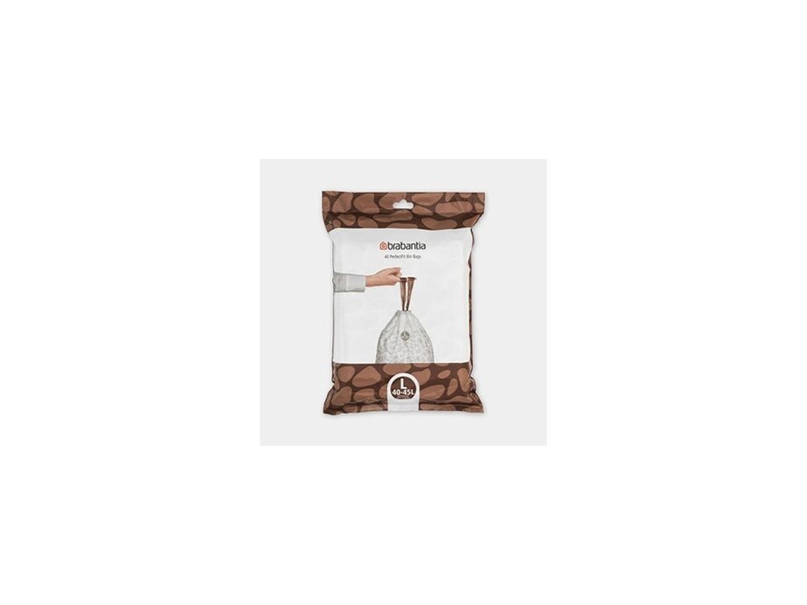 Bolsas De Basura Brabantia Perfectfit 138645 Código L 40 45 L Blanco Cuerda De Cierre Práctica