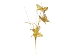 Mariposa de polvo de oro simulado (plástico de 3 cabezas, plegable para envío)