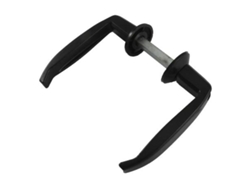 Manilla aluminio negra con placa juego