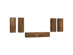 Maison Exclusive - Set De Muebles De Tv 6 Pzas Madera Contrachapada Roble Ahumado