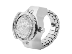 Reloj De Pulsera Para Mujer Con Caja Abatible, Diseño De Rosa Y Movimiento De Cuarzo Blanco.
