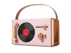 Altavoz Bluetooth portátil rosa para exteriores, sonido de alta calidad, compatible con memorias USB, altavoz retro para sala de estar y oficina. Jeiibrzui