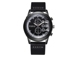 Reloj De Negocios Sencillo Para Hombre Con Correa De Pu, Movimiento De Cuarzo Negro, Resistente A Los Arañazos.