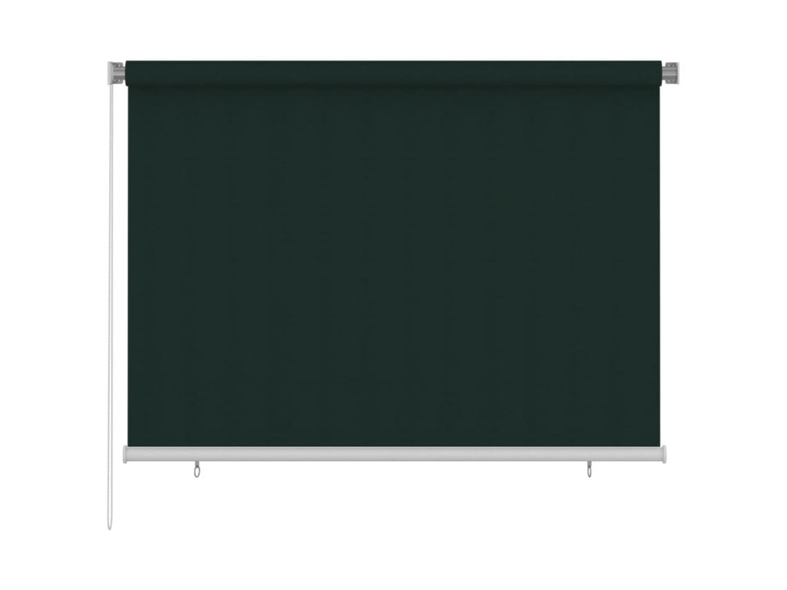 vidaXL Persiana enrollable de jardín HDPE verde oscuro 200x140 cm