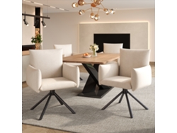 Juego de 4 sillas de comedor, sillón tapizado con 4 patas de metal, silla giratoria de 360°