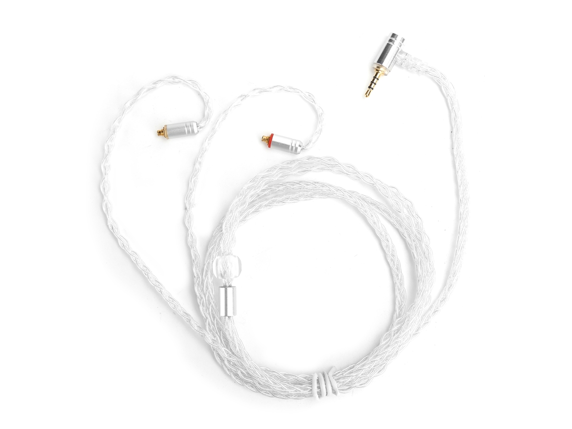 Cabo De Áudio Ofc Platado Com Prata 25 Núcleos Balançado 2.5mm Para Shure Se215 Se535 Se846 Ue900
