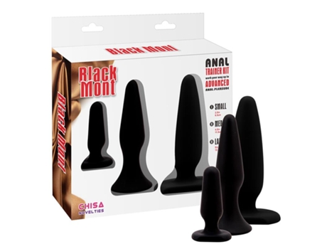 Pack 3 Plug Anal Traimer Kit Silicona Negro CHISA