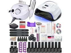 Manicure Set, LOVEBABYLY Nail Art Kit With 120w/54w Led Nail Lamp,Colors Uv Polishing Gel Polishing Nail Art Kit Combo H7