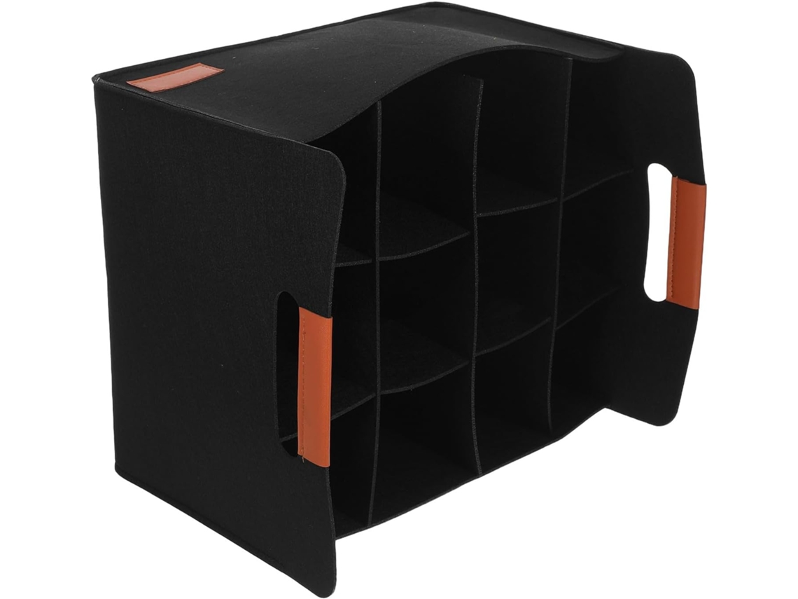 Bolsa De Almacenamiento A Prueba De Golpes De Fieltro Negro Con Compartimentos Individuales Y Asa Práctica.
