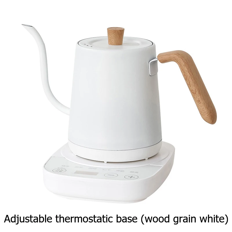 (versión Mejorada - Madera Blanca 220v) Cafetera Eléctrica, Hervidor De Agua De 800 Ml, Bolsa De Agua Caliente, Acero Inoxidable