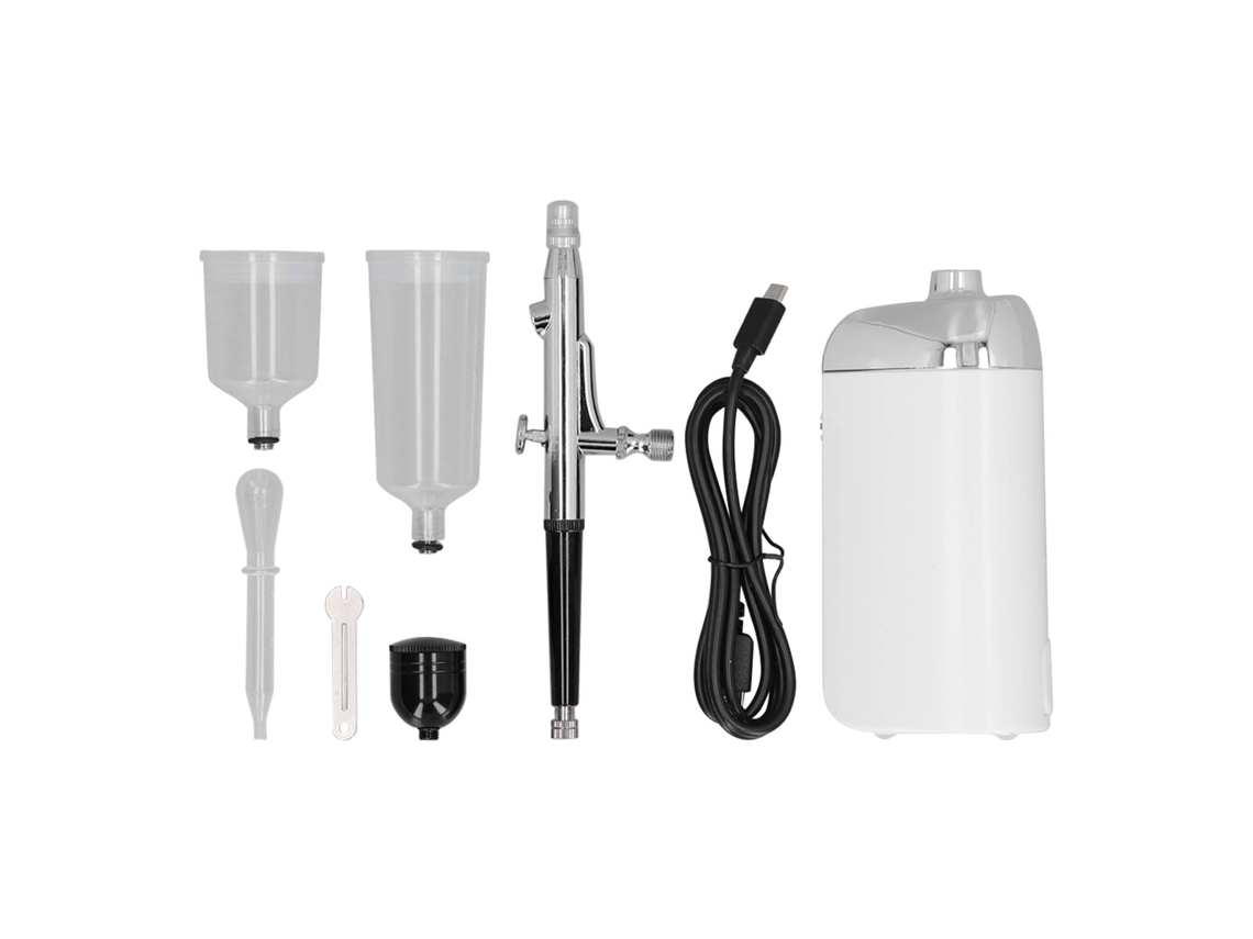 Kit De Aerógrafo Portátil Mini Recargable Por Usb Inalámbrico Para Decoración De Pasteles Y Manicura - Blanco