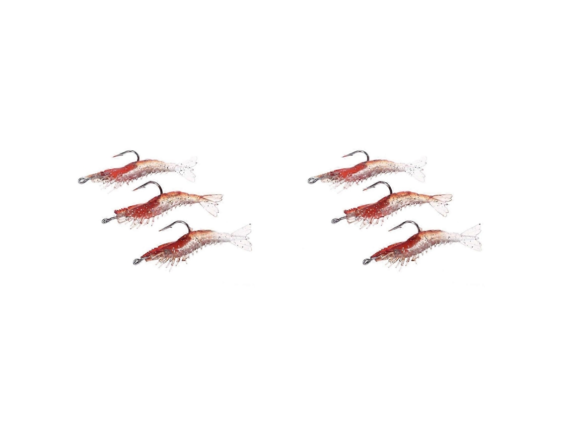 6 señuelos de pesca de camarones artificiales biónicos luminosos y realistas
