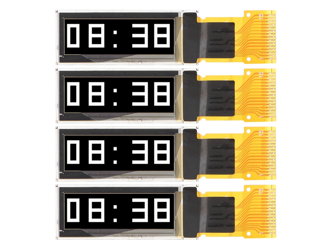 4 Piezas Módulo De Pantalla Oled 0.91 Pulgadas Interfaz Spi 15pin Blanco