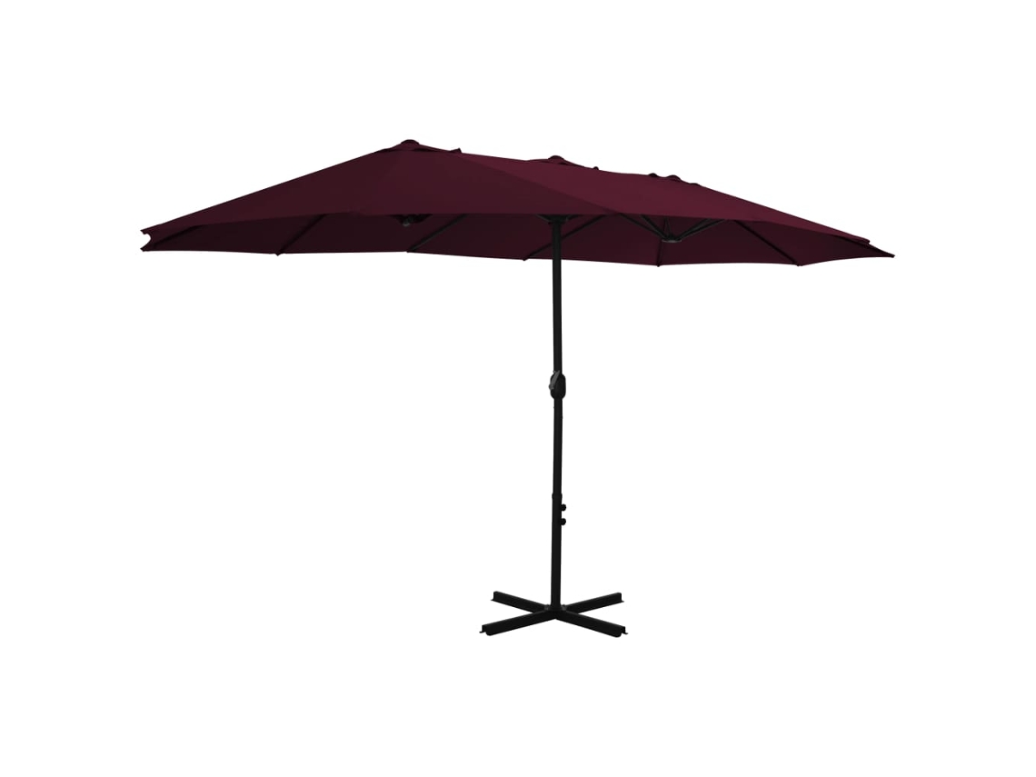 Maison Exclusive - Sombrilla De Jardín Palo De Aluminio Rojo Burdeos 460x270 Cm