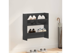 Zapatero | Armario Zapatero De Pared Madera Contrachapada Gris Brillo 60x18x60 Cm