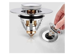 Desagüe Automático Universal Para Lavabo De Acero Inoxidable Con Filtro Antibloqueo Sin Válvula De Desbordamiento