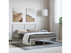 Estructura Cama Sin Colchón Con Cabecero Metal Blanco 135x190cm