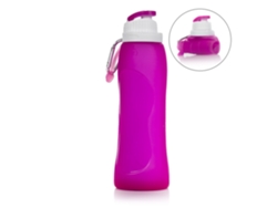 Botella enrollable plegable de 500 ml, fabricada en silicona de grado alimenticio. Con mosquetón.