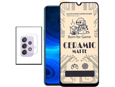 Kit Cristal Templado Ceramic Glass Full Cover Samsung Galaxy A32 5G PHONECARE y Protector de Cámara