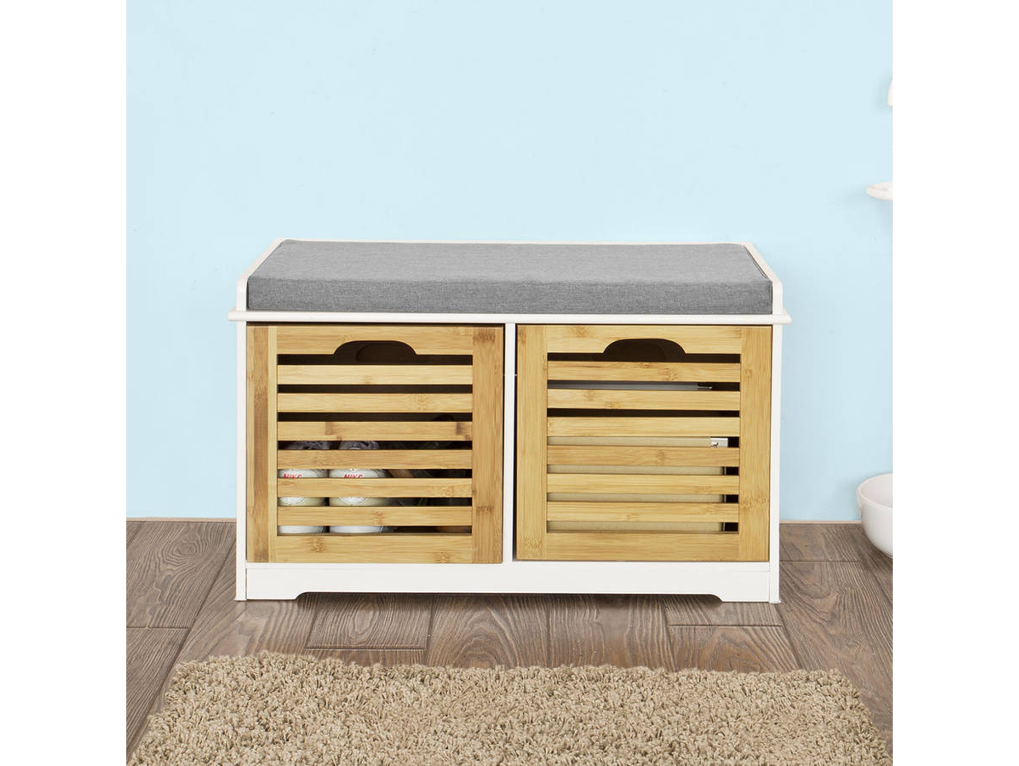 Banco Armario de Zapatos SOBUY Marrón (71x43x34cm) | Worten.es