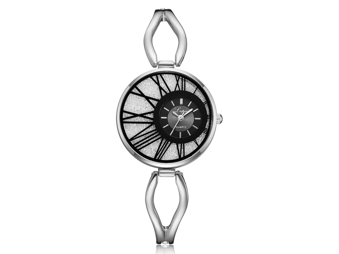 Reloj De Pulsera De Cuarzo Para Mujer Lvpai Con Brazalete De Aleación De Metal Blanco Plateado.