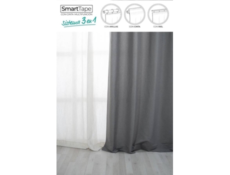 Cortina SOKIOS Lotus (160 x 270 - Poliéster - Gris)