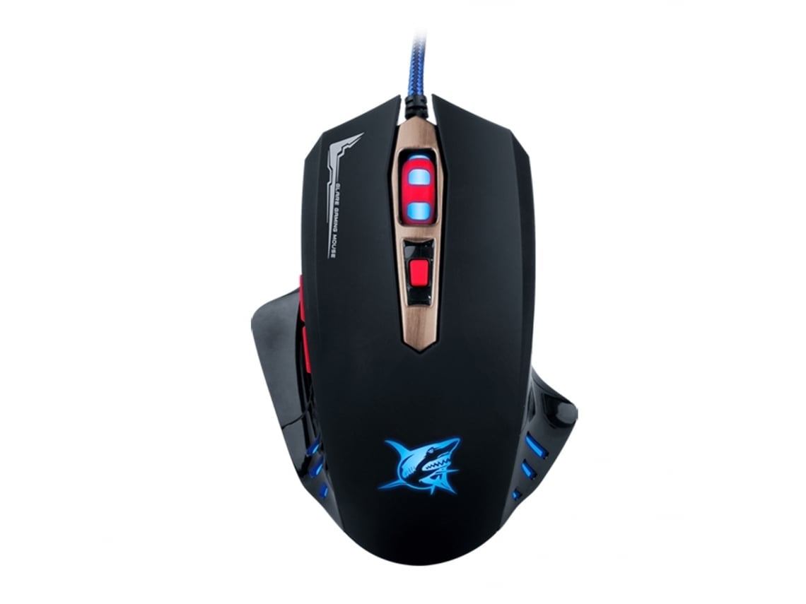 Ratón para juegos con cable, retroiluminación, resolución de 3200 DPI, 4 botones, velocidad de respuesta de 1 ms, diseño para diestros, color negro*.