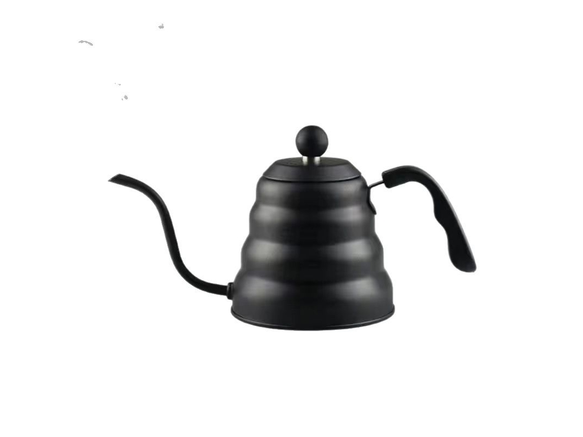 Hervidor de café de acero inoxidable con boquilla de cuello de cisne (negro - 1L) Spqment