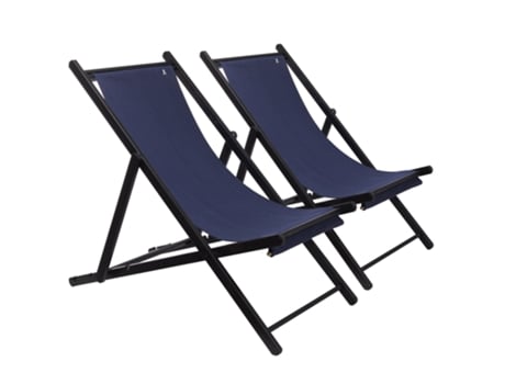 Juego de 2 Hamacas plegables SCALPERS (Madera de haya - Color Azul)