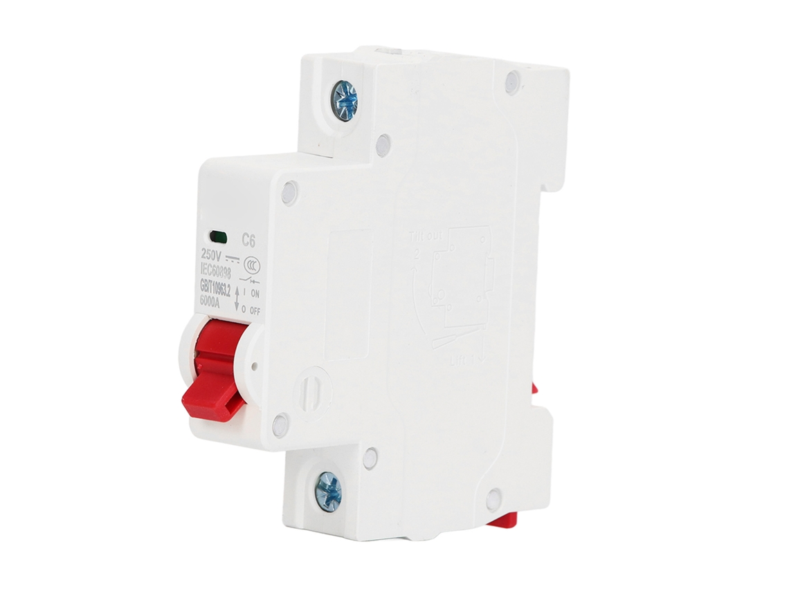 Disyuntor Mcb 1p Cc 6a Montaje Rail Din Interruptor Protector Capacidad De Ruptura 6000a