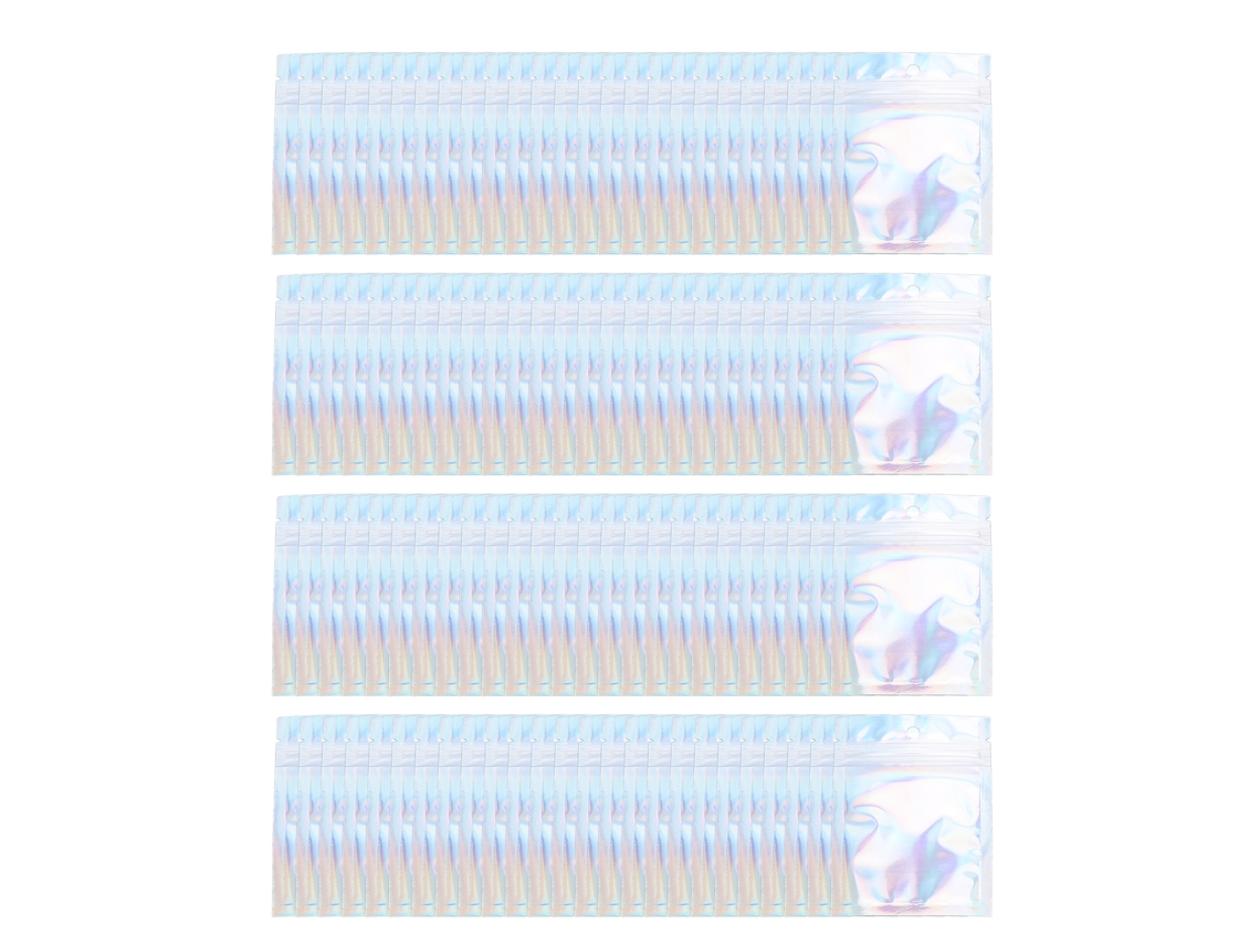 100 Bolsas De Embalaje Holográficas Iridiscentes Resellables De 7x10 Cm Con Efecto Holográfico, Reutilizables E Impermeables.