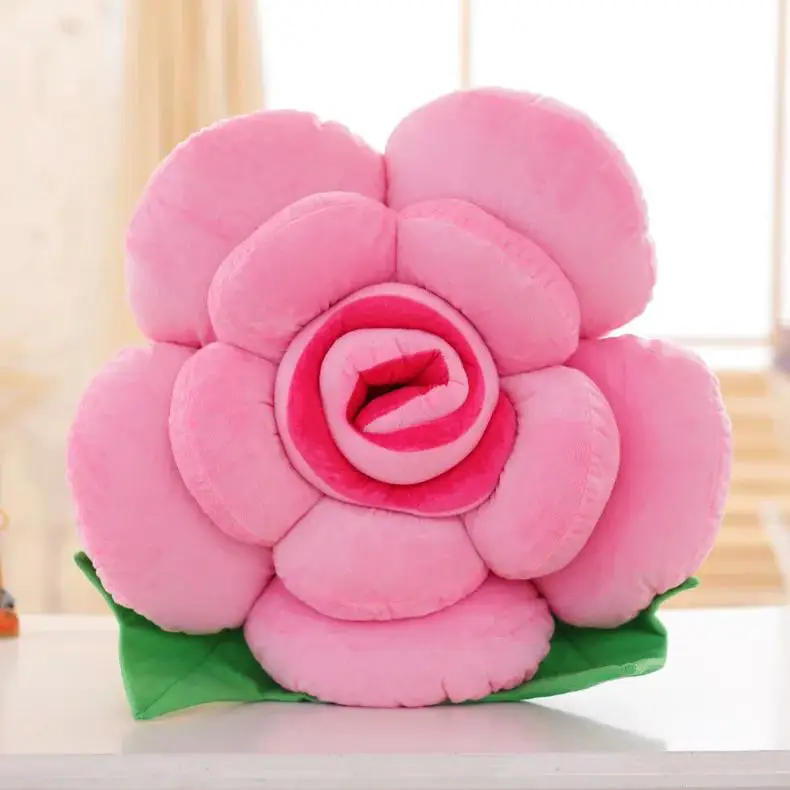 (rosa, 30 Cm) Cojín De Sofá Grande Con Forma De Rosa, Peluche, Almohada Decorativa Floral.