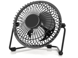 Ventilador de escritorio USB pequeño Yizhood de 4 pulgadas, construcción de metal, flujo potente y ángulo de inclinación ajustable de 360° (negro)