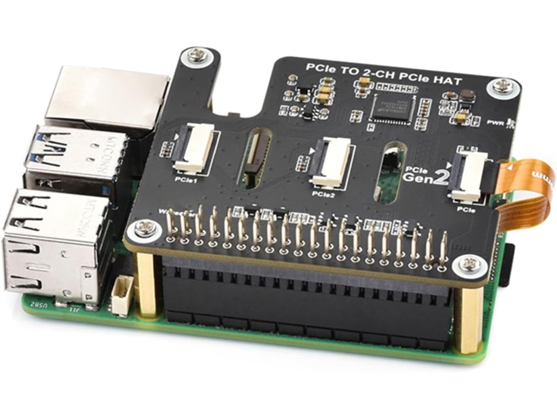 Adaptador De Expansión Pcie Hat De 2 Canales, Fácil Instalación, Tarjeta Apilable, Reemplazo Para