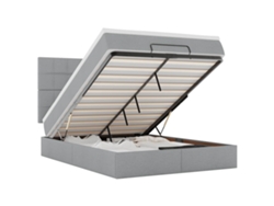 Maison Exclusive - Estructura Cama Otomana Con Colchón Tela Gris Claro 140x190 Cm