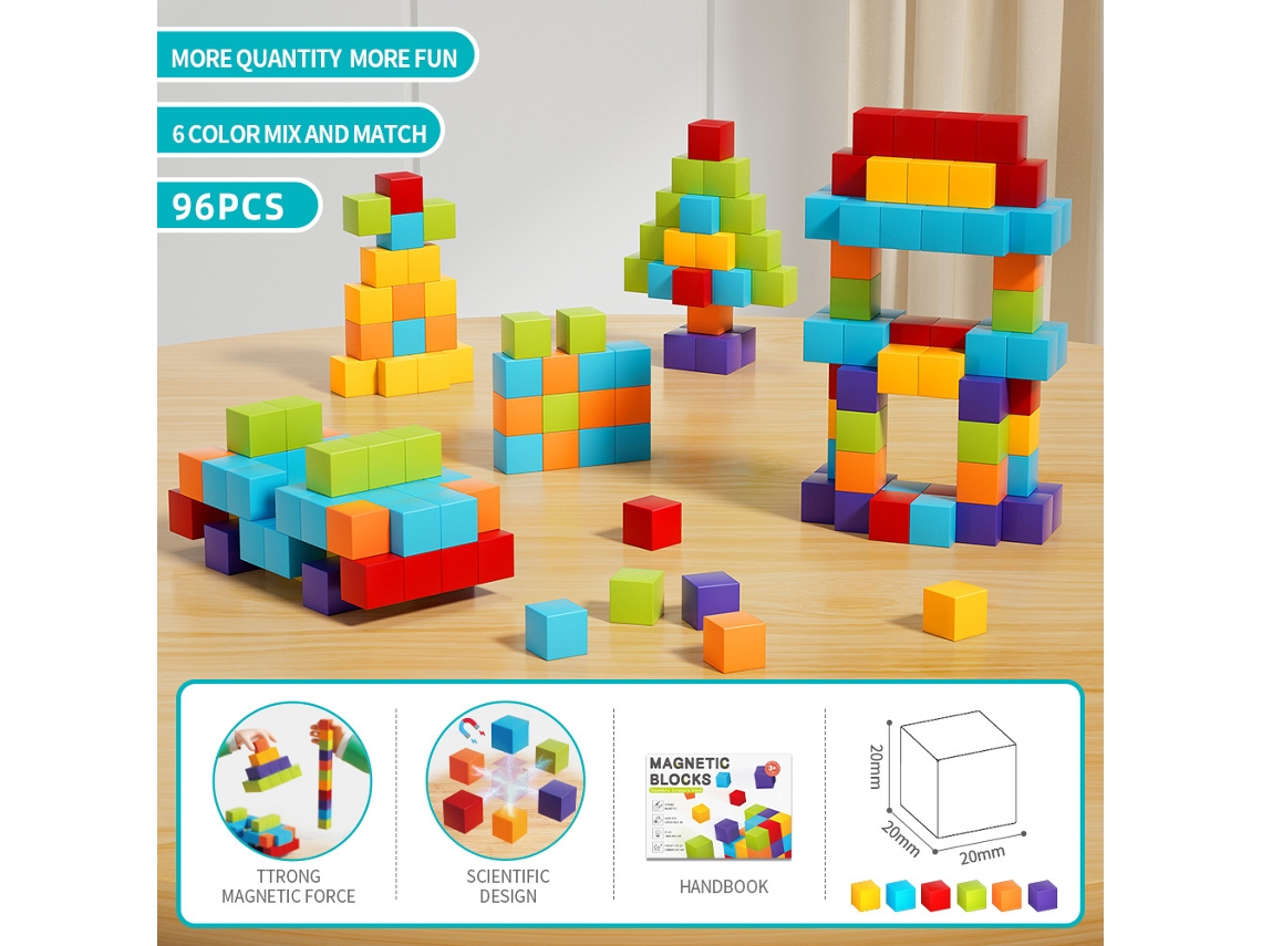 Juego De Construcción Digitallab, 96 Piezas, Bloques Magnéticos