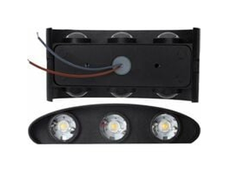 One Unit - Aplique - 6 Focos con Marco Negro - 6W - Luz Blanca Acogedora