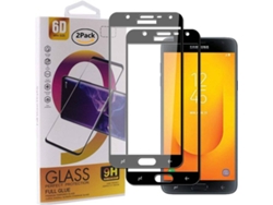 Protector Cristal Templado Samsung Galaxy J7 Duo 2018 HONGWE. Cobertura Completa Negro