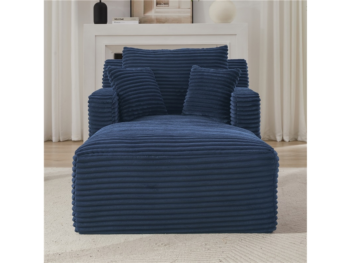 Sofá Chaise Longue De Pana Sofá Cama Reclinable Sin Montaje Salón Oficina