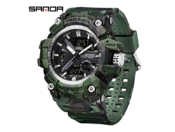 Reloj Deportivo Multifuncional Luminoso, Moderno Y A La Moda (verde Camuflaje Y Negro)