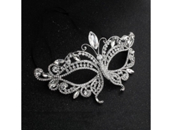 Máscara De Fiesta Para Mujer Con Diamantes De Imitación, Accesorio De Joyería Para Baile De Disfraces, Halloween, Aleación De Zinc Brillante.