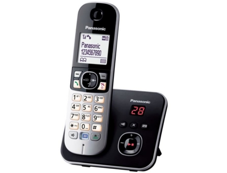 Teléfono PANASONIC inalámbrico negro/plateado con contestador automático Kx-Tg6821