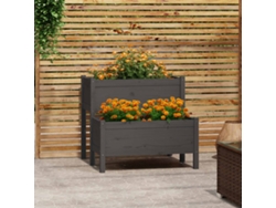 Macetero/Jardinera 84,5X84X75 cm Madera de Pino Macizo Gris