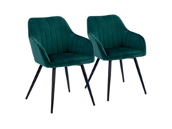 Pack De 2 Sillas De Terciopelo Verde Bertille