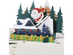 Tarjeta desplegable navideña con Papá Noel motero, tarjeta 3D para niños NEVEANCE