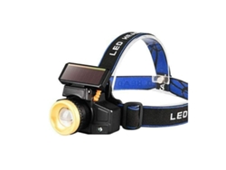 Faros delanteros Led de alta potencia 1000 lúmenes 3 modos Faros delanteros Batería Faros delanteros Trabajo Camping Pesca Luz Antorcha (Negro) YIZHOOD
